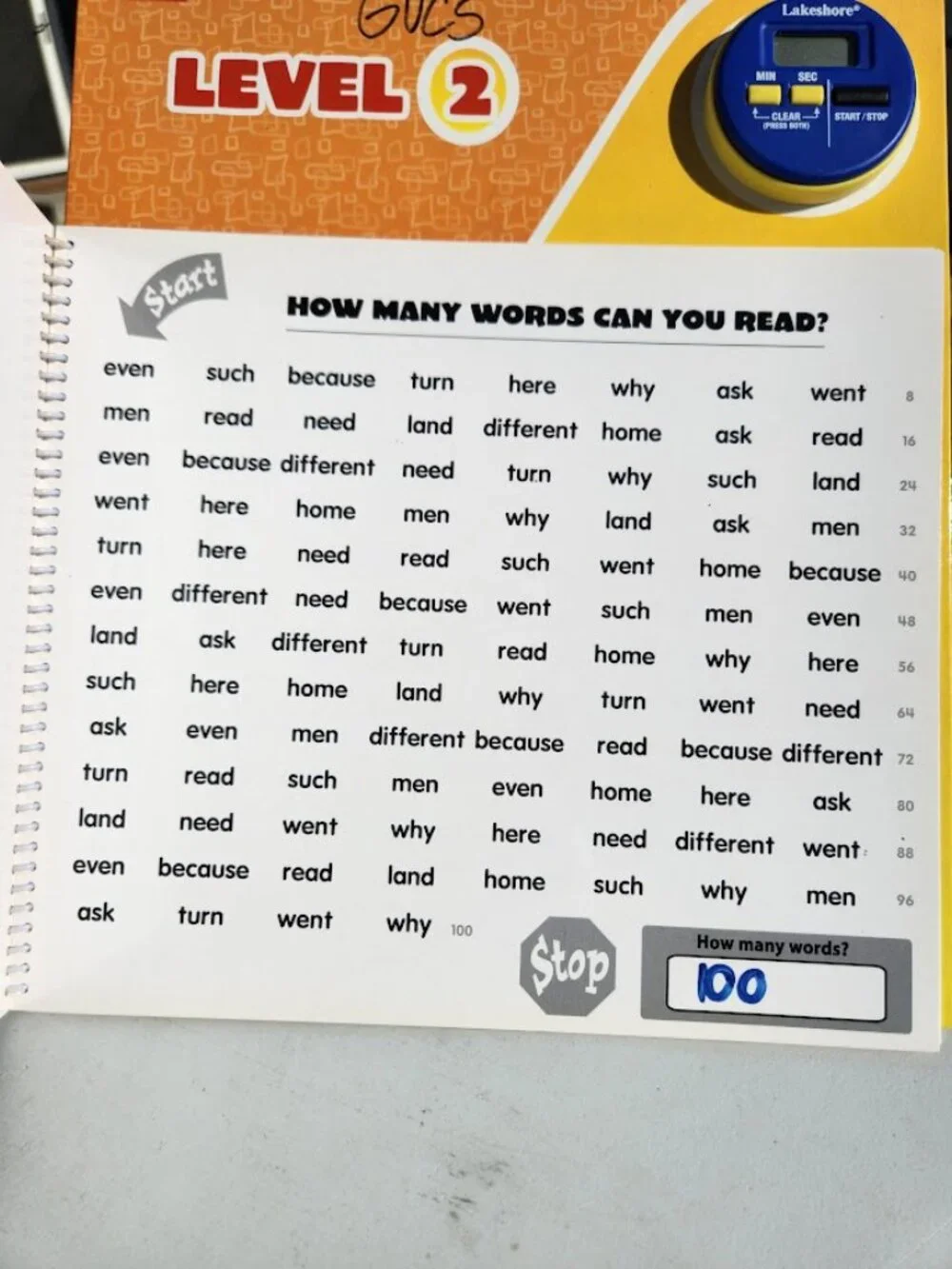 Lakeshore Learning Beat the Clock Sight- Words  Level 2 Interactive Activity Boo